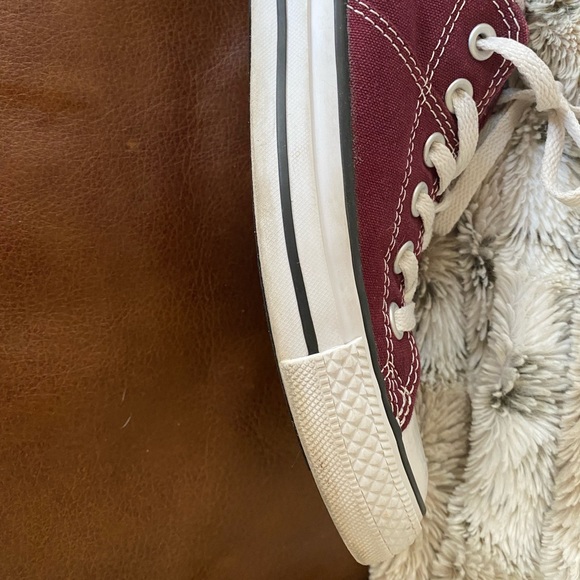 Converse Burgundy and Plaid Shoes - Picture 8 of 11